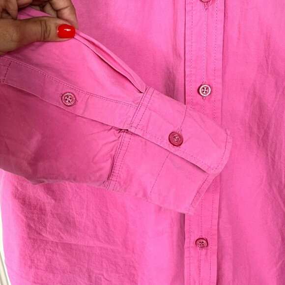 Zara Hot Pink Oversized Long Sleeves Button Down Shirt Size XSmall - Picture 8 of 13